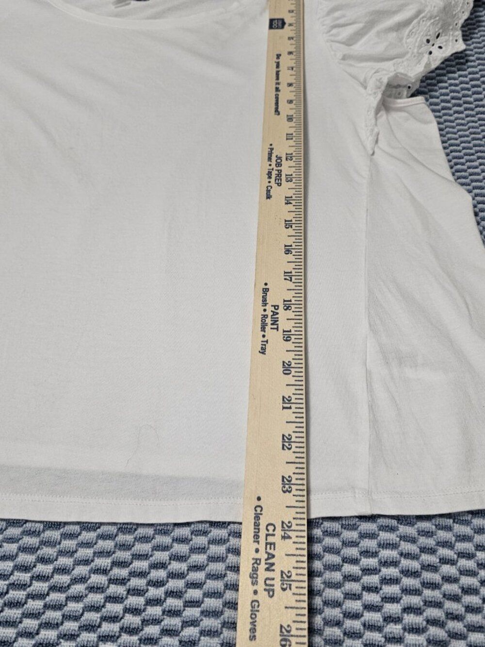 T Tahari White Eyelet Flutter Sleeves Top Cotton Women's - Size 1XL - Picture 7 of 7